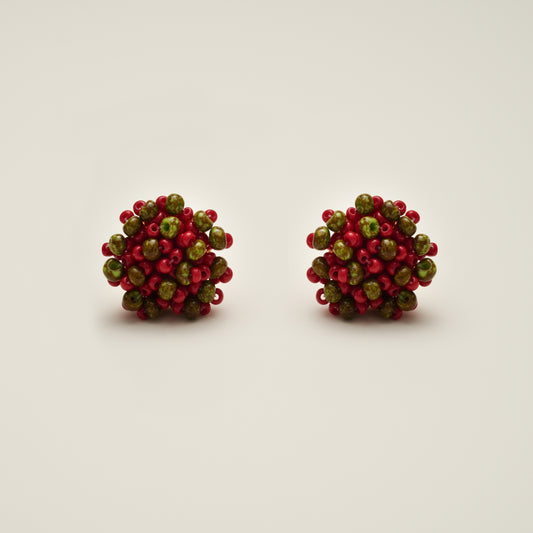 BOUCLES D’OREILLES HORTENSIA ROUGE