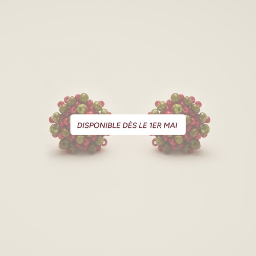 BOUCLES D’OREILLES HORTENSIA ROUGE