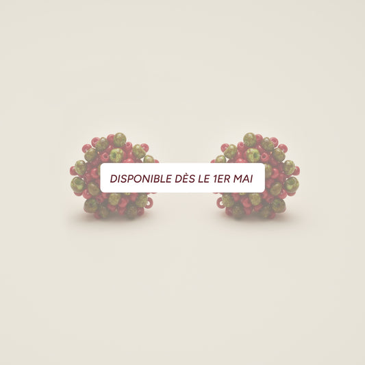 BOUCLES D’OREILLES HORTENSIA ROUGE