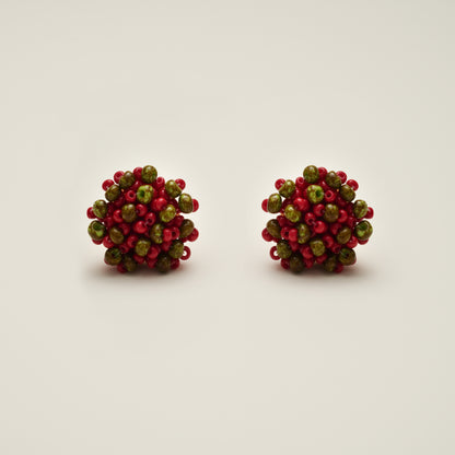BOUCLES D’OREILLES HORTENSIA ROUGE
