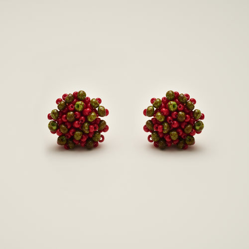 BOUCLES D’OREILLES HORTENSIA ROUGE